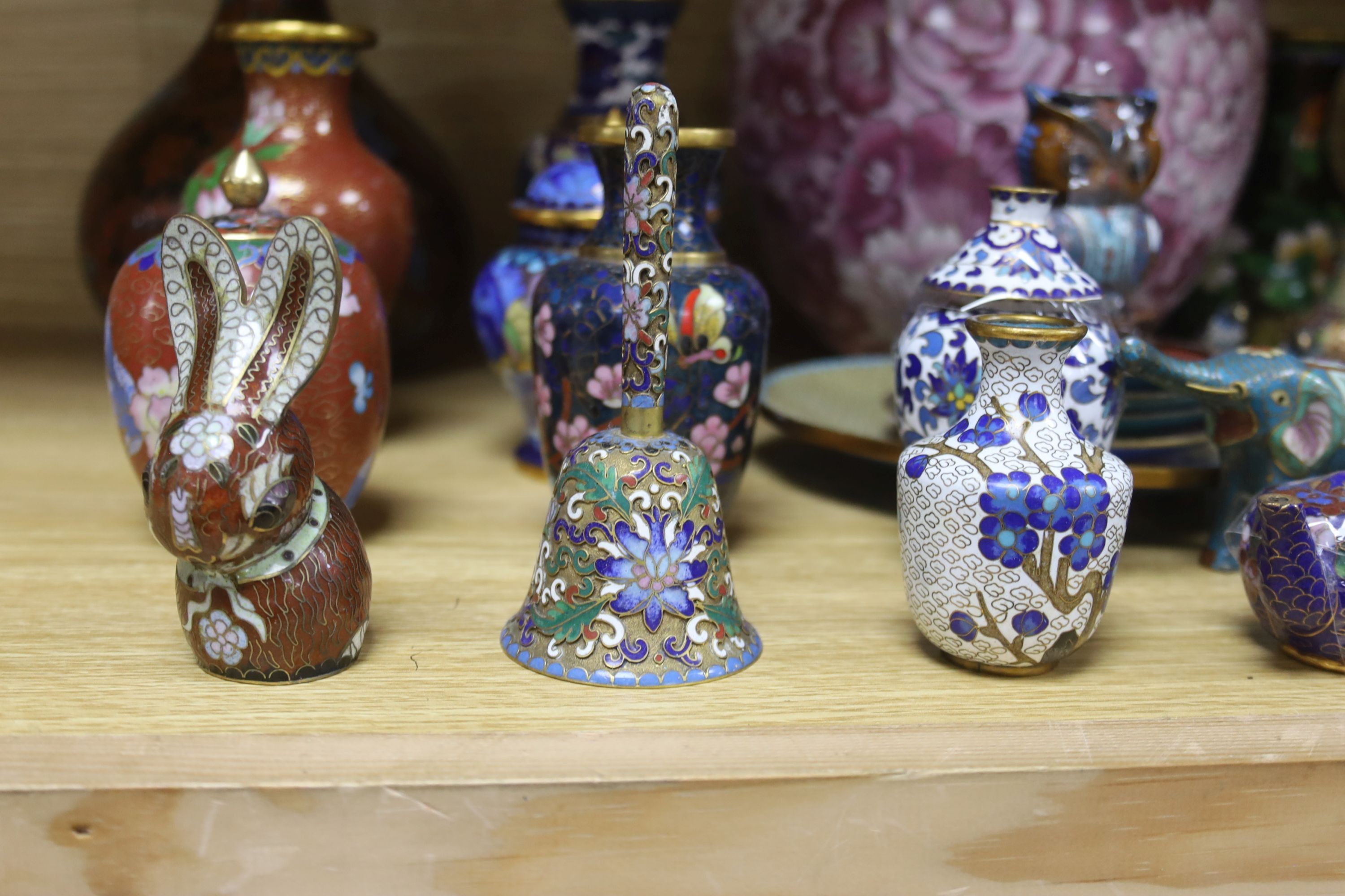 A group of Chinese cloisonne enamel wares